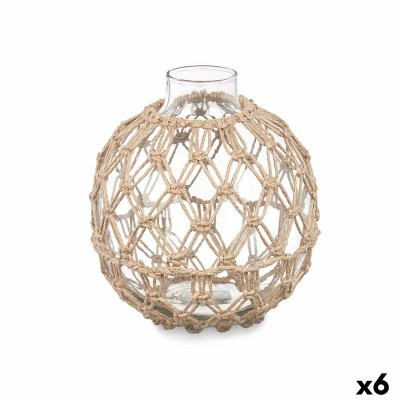 Decorative bauble Gift Decor Transparent Natural 18 x 20 x 18 cm 18 x 20 cm (6 Units)
