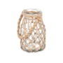 Candleholder Gift Decor Transparent Natural Glass Rope 14 x 21 cm 16 x 21 x 14 cm Tin (6 Units)