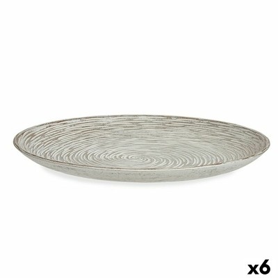 Centerpiece Gift Decor White MDF Wood 34,5 x 3 x 34,5 cm Spiral (6 Units)