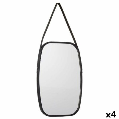 Miroir mural Gift Decor Noir 43 x 65 x 3 cm Rectangulaire (4 Unités)