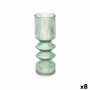 Vase Gift Decor Vert Verre Rayures 8 x 23 x 8 cm (8 Unités)