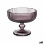 Coupe de glaces et de milkshakes Vivalto Gris Rose verre 310 ml Rayures (6 Unités)