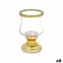 Candleholder Gift Decor Golden Crystal Steel 12 x 19,5 x 12 cm Wineglass (6 Units)