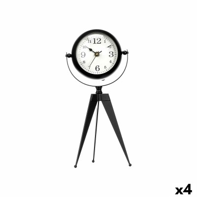 Table clock Gift Decor Black Tripod (4 Units)