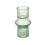Vase Gift Decor Green Crystal Stripes 9,5 x 16,5 x 9,5 cm 10,5 x 17,5 x 10,5 cm (8 Units)