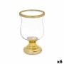 Bougeoir Gift Decor Doré Verre Acier 15,5 x 26 x 15,5 cm (6 Unités)
