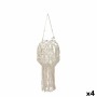 Lanterne Gift Decor Blanc Coton Verre Macramé 24 x 90 x 24 cm (4 Unités)
