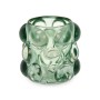 Candleholder Gift Decor Green Crystal 8,4 x 9 x 8,4 cm Microbeads (12 Units)