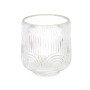 Bougeoir Gift Decor Transparent Verre 9 x 9,5 x 9 cm Rayures (12 Unités)