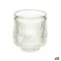 Candleholder Gift Decor Transparent Crystal 7,5 x 7,8 x 7,5 cm Stripes (12 Units)