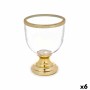 Bougeoir Gift Decor Doré Verre Acier 17,3 x 23,5 x 17,3 cm (6 Unités)