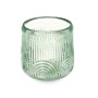 Candleholder Gift Decor Green Crystal 9 x 9,5 x 9 cm Stripes (12 Units)