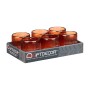 Bougeoir Gift Decor Orange Tuile Verre 7,5 x 7,8 x 7,5 cm Rayures (12 Unités)