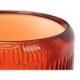 Bougeoir Gift Decor Orange Tuile Verre 9 x 9,5 x 9 cm Rayures (12 Unités)