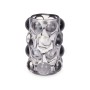 Candleholder Gift Decor Grey Crystal 8,4 x 12,5 x 8,4 cm Microbeads (12 Units)