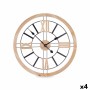 Wall Clock Gift Decor Black Wood Metal MDF Wood 60 x 60 x 4,5 cm (4 Units)