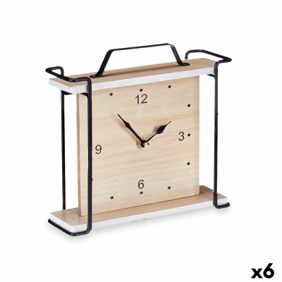 Horloge de table Gift Decor Noir Bois (6 Unités)