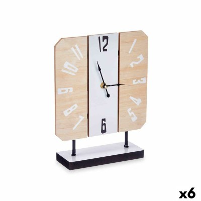 Horloge de table Gift Decor Blanc Bois (6 Unités)