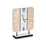 Table clock Gift Decor White Wood (6 Units)