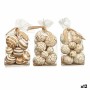 Jeu de boules décoratives Gift Decor Blanc Marron 14 x 31 x 10 cm (12 Unités)
