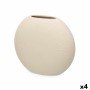 Vase Gift Decor Beige Céramique Circulaire 29 x 26 x 11 cm (4 Unités)