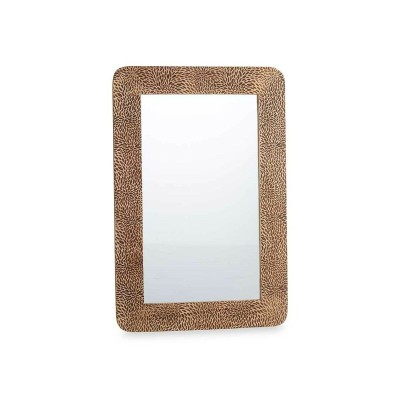 Wall mirror Gift Decor Brown Sheets 90 x 60 x 2 cm Rectangular