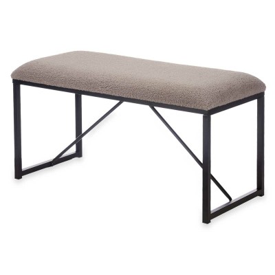 Bench Gift Decor Brown Metal Cloth 81 x 42 x 38 cm