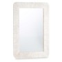Wall mirror Gift Decor White Brown Stripes 90 x 60 x 2 cm Rectangular