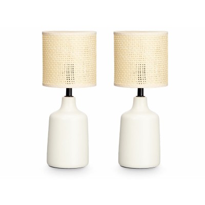Lampe de bureau Gift Decor Blanc 60 W 2 Unités