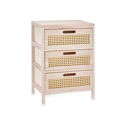 Chest of drawers Gift Decor Rattan Natural 40 x 58 x 29 cm 3 drawers