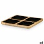 Tray with Compartments Gift Decor Black 31 x 3 x 31 cm (6 Units)