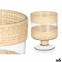Candleholder Gift Decor Transparent Natural Glass Rattan 15 x 20 x 15 cm (6 Units)