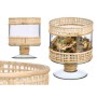 Candleholder Gift Decor Transparent Natural Glass Rattan 15 x 20 x 15 cm (6 Units)