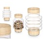 Candleholder Gift Decor Transparent Natural Glass Rattan 18 x 30 x 18 cm (6 Units)