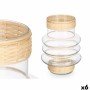 Bougeoir Gift Decor Transparent Naturel verre Rotin 18 x 24 x 18 cm (6 Unités)