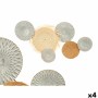 Wall Decoration Gift Decor Brown Grey Metal 76,8 x 4,4 x 50,2 cm (4 Units)