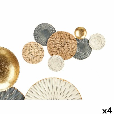 Décoration murale Gift Decor Bleu Blanc Marron Métal 72,4 x 5,1 x 42,5 cm (4 Unités)