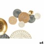 Wall Decoration Gift Decor Blue White Brown Metal 72,4 x 5,1 x 42,5 cm (4 Units)