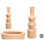 Vase Gift Decor Brown Ceramic Geometric 15 x 60 x 15 cm