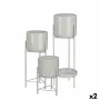 Set de pots de fleurs Gift Decor Gris Fer 3 Pièces (2 Unités)