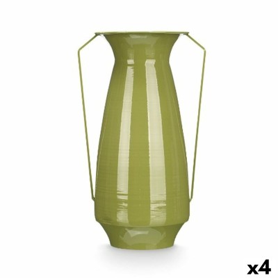 Vase Gift Decor Green Iron Conical 25,5 x 41,5 x 18,5 cm (4 Units)