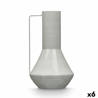 Vase Gift Decor Grey Iron Conical 17 x 29 x 7 cm (6 Units)