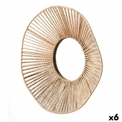 Wall mirror Gift Decor Natural Waves 41 x 8 x 41 cm (6 Units)