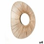 Wall mirror Gift Decor Natural Oval 55 x 14 x 48 cm (4 Units)