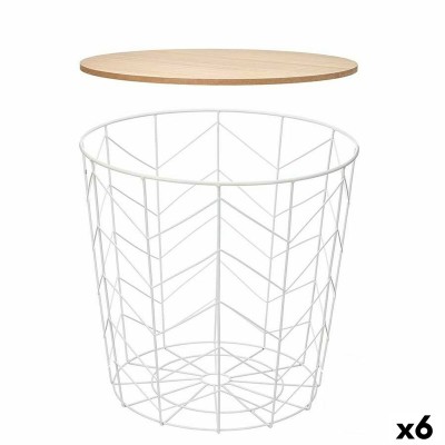 Side table Gift Decor White Brown 44,5 x 53,5 x 44,5 cm (6 Units)