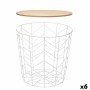 Side table Gift Decor White Brown 44,5 x 53,5 x 44,5 cm (6 Units)