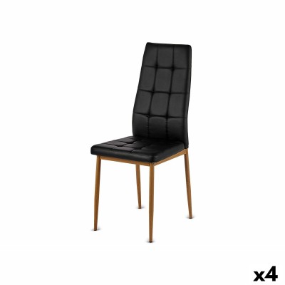 Chaise de Salle à Manger Gift Decor Noir Bois Polyuréthane Fer 42 x 51 x 97 cm (4 Unités)