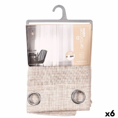 Curtain Gift Decor Brown 140 x 260 cm Stripes (6 Units)