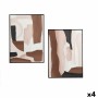 Canvas Gift Decor Brown Beige Abstract 50 x 3 x 70 cm (4 Units)