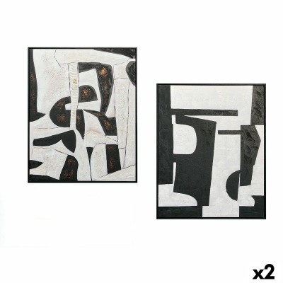 Canvas Gift Decor Lovers White Black 70 x 3,5 x 90 cm (2 Units)